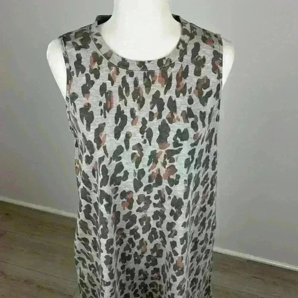 Apt. 9 Grey Sleeveless Cheetah Print Dress Size M - Picture 2 of 8